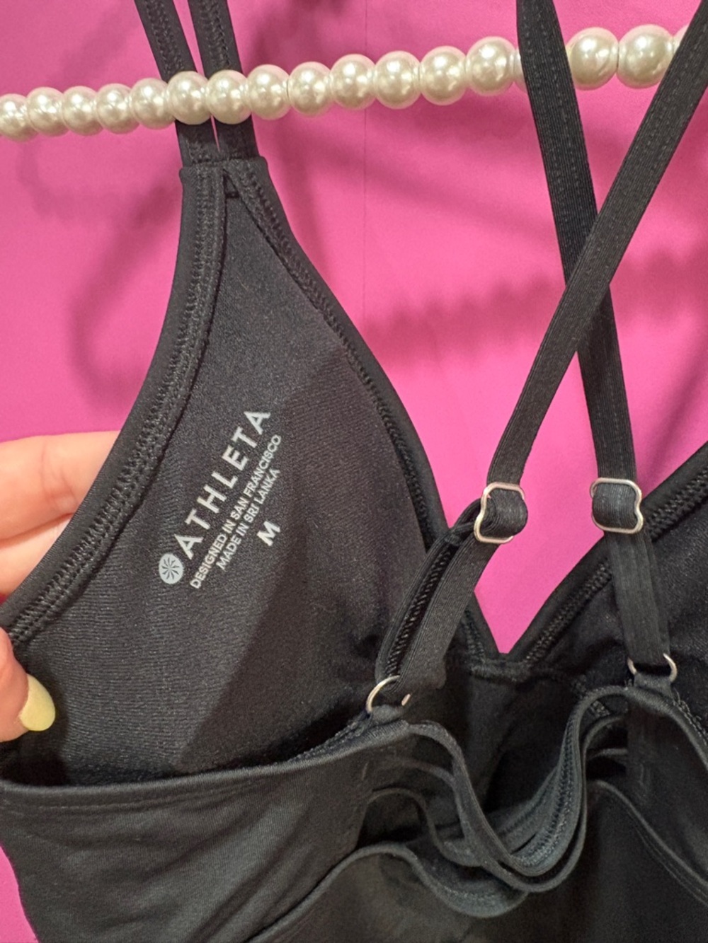 Athleta Cross Strap Tankini Top Black - Picture 4 of 4